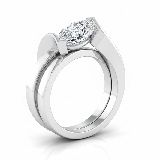 The Julia Matching Wedding Band, Marquise in Platinum