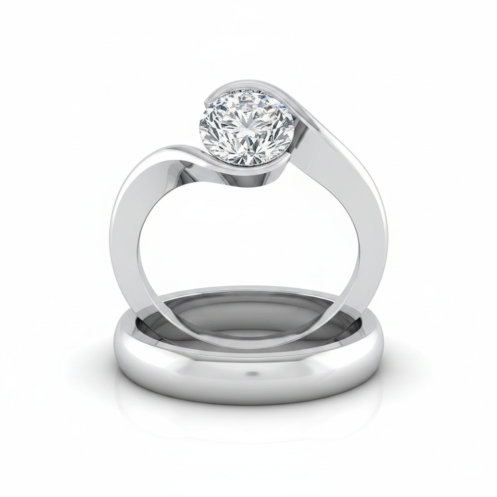 The Julia Matching Wedding Band, Round in Platinum