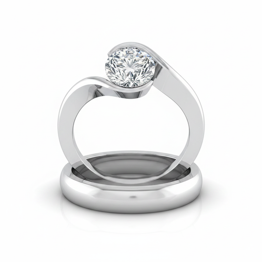 The Julia Matching Wedding Band, Round in Platinum