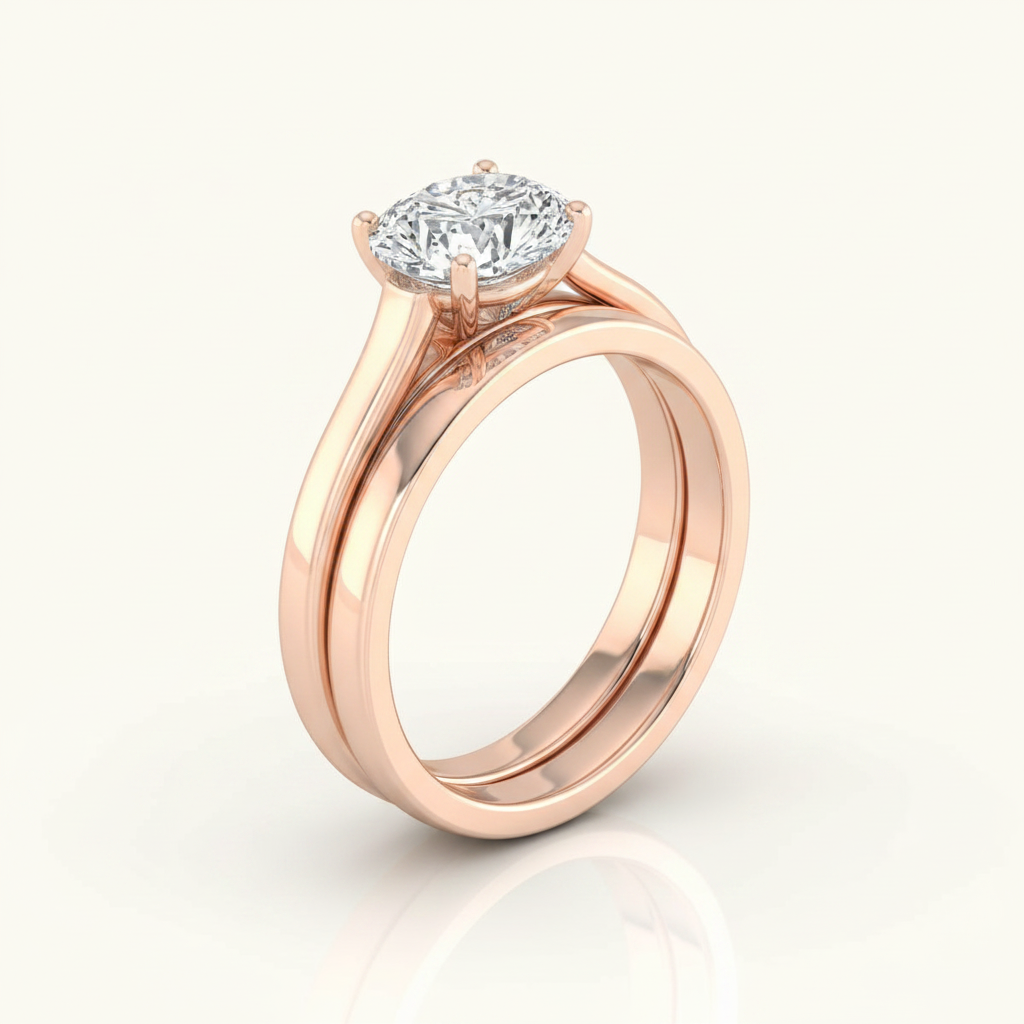 The Juliette Matching Wedding Band, Oval in 14K Rose Gold