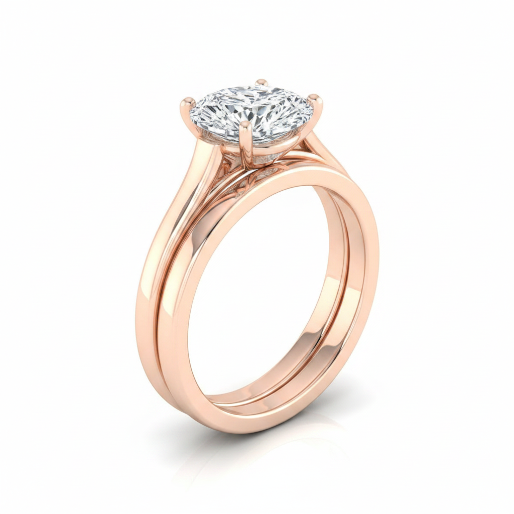 The Juliette Matching Wedding Band, Pear in 14K Rose Gold