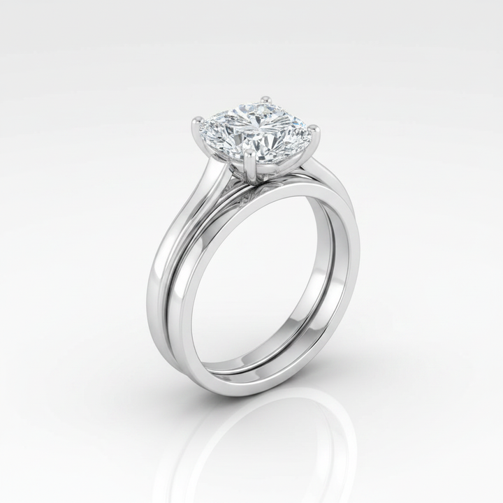 The Juliette Matching Wedding Band, Heart in 18K White Gold | RockHer