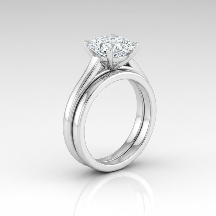 The Juliette Matching Wedding Band, Oval in 18K White Gold | RockHer
