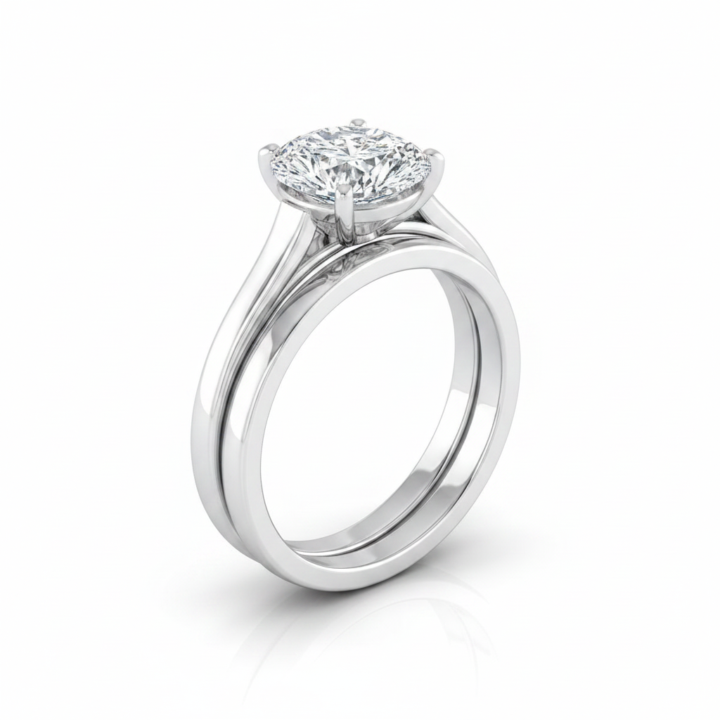 The Juliette Matching Wedding Band, Pear in 18K White Gold