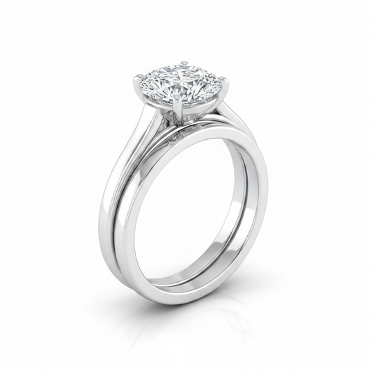 The Juliette Matching Wedding Band, Pear in 18K White Gold