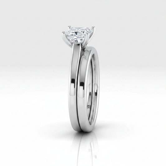 The Juliette Matching Wedding Band, Princess in 18K White Gold