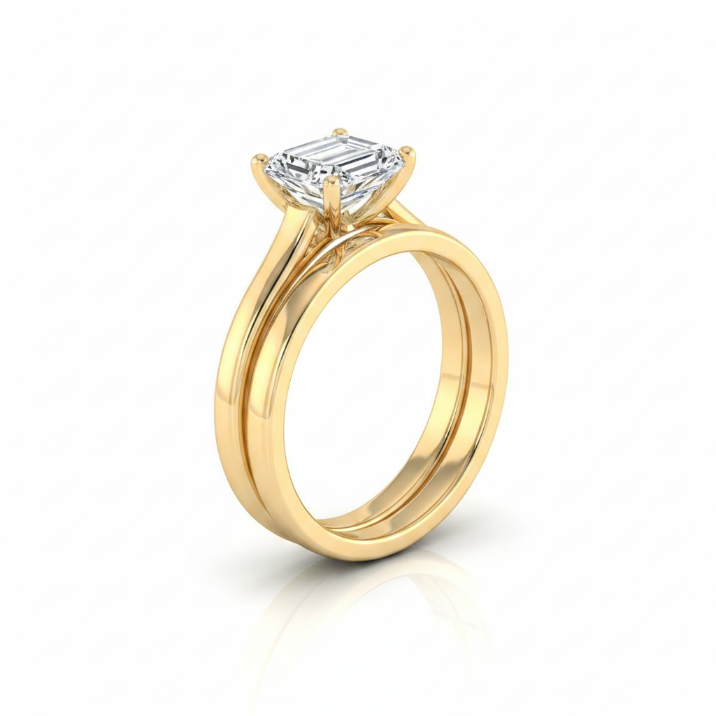 The Juliette Matching Wedding Band, Emerald in 18K Yellow Gold