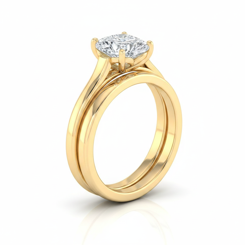 The Juliette Matching Wedding Band, Heart in 18K Yellow Gold