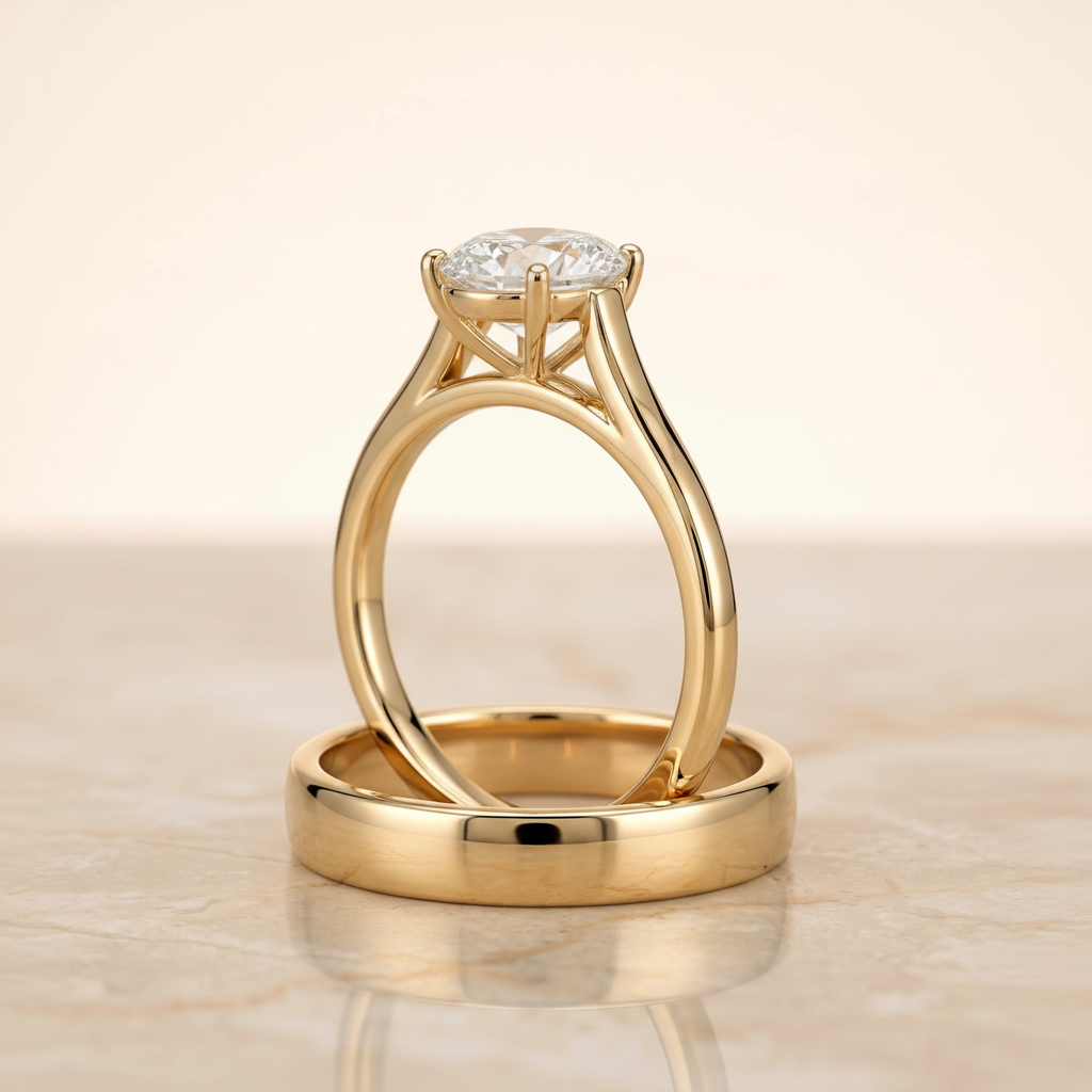 The Juliette Matching Wedding Band, Oval in 18K Yellow Gold