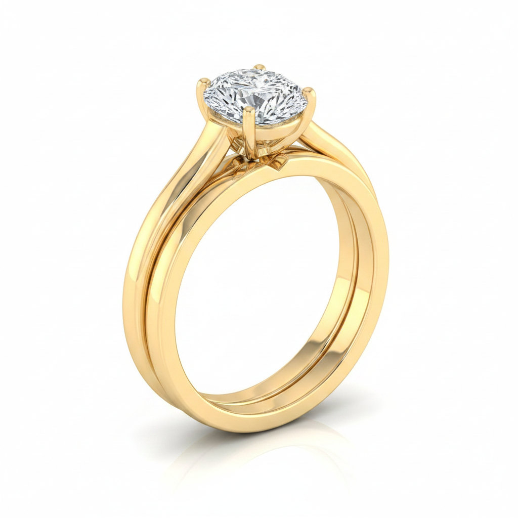The Juliette Matching Wedding Band, Pear in 18K Yellow Gold