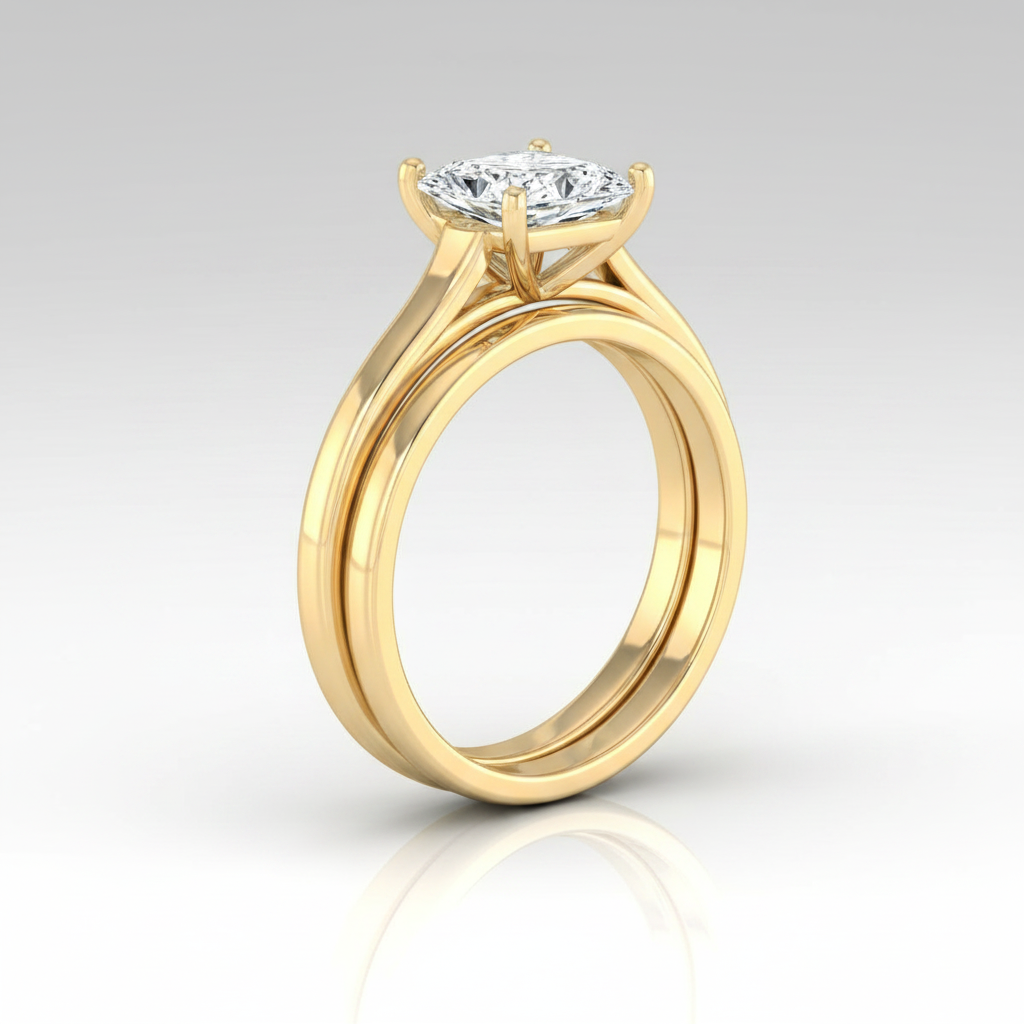 The Juliette Matching Wedding Band, Princess in 18K Yellow Gold