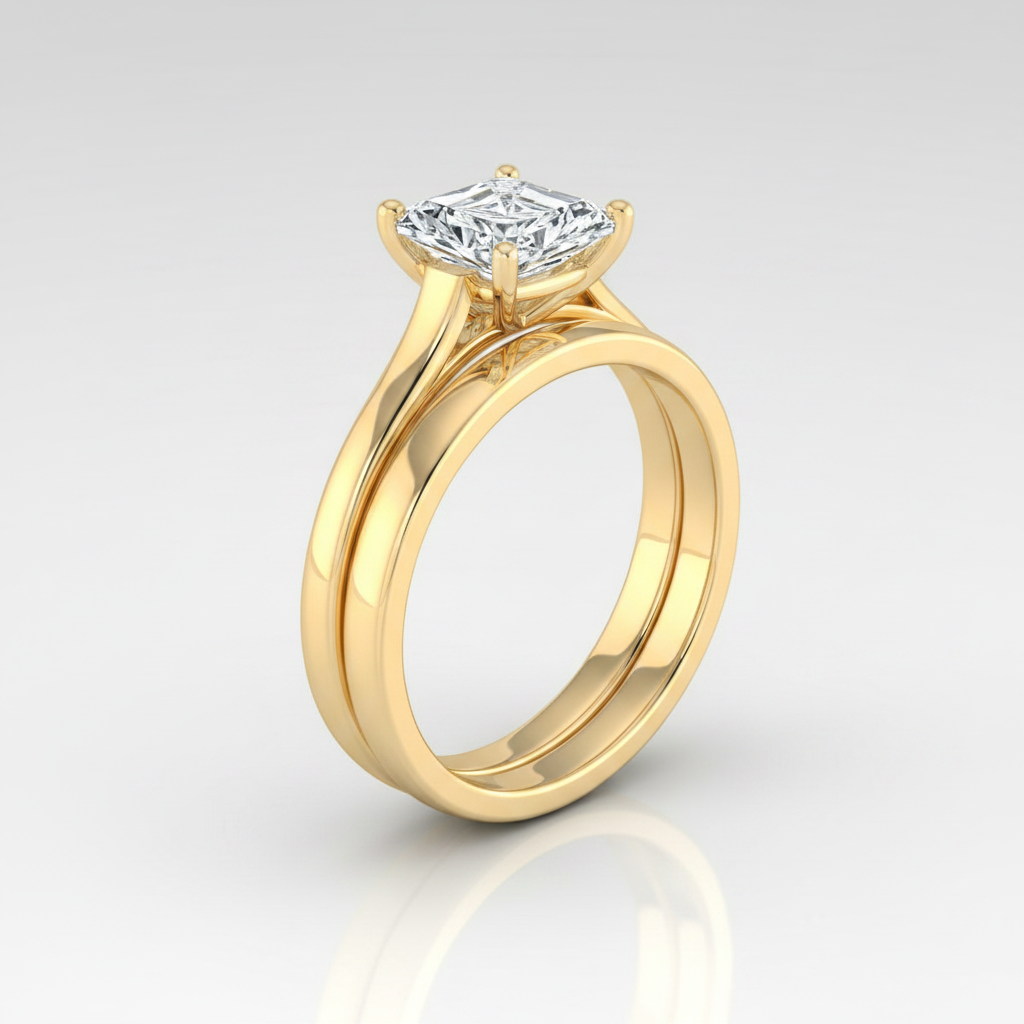 The Juliette Matching Wedding Band, Radiant in 18K Yellow Gold