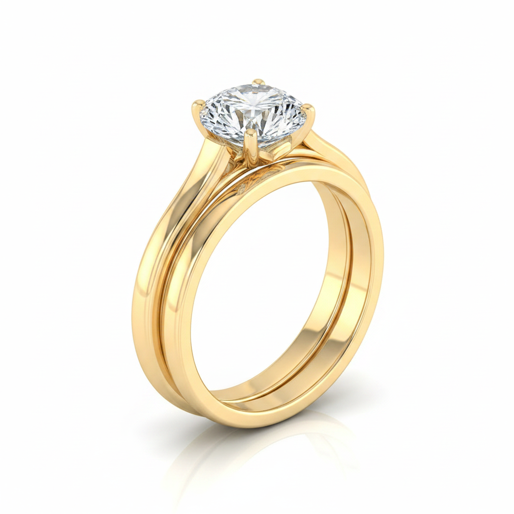 The Juliette Matching Wedding Band, Round in 18K Yellow Gold
