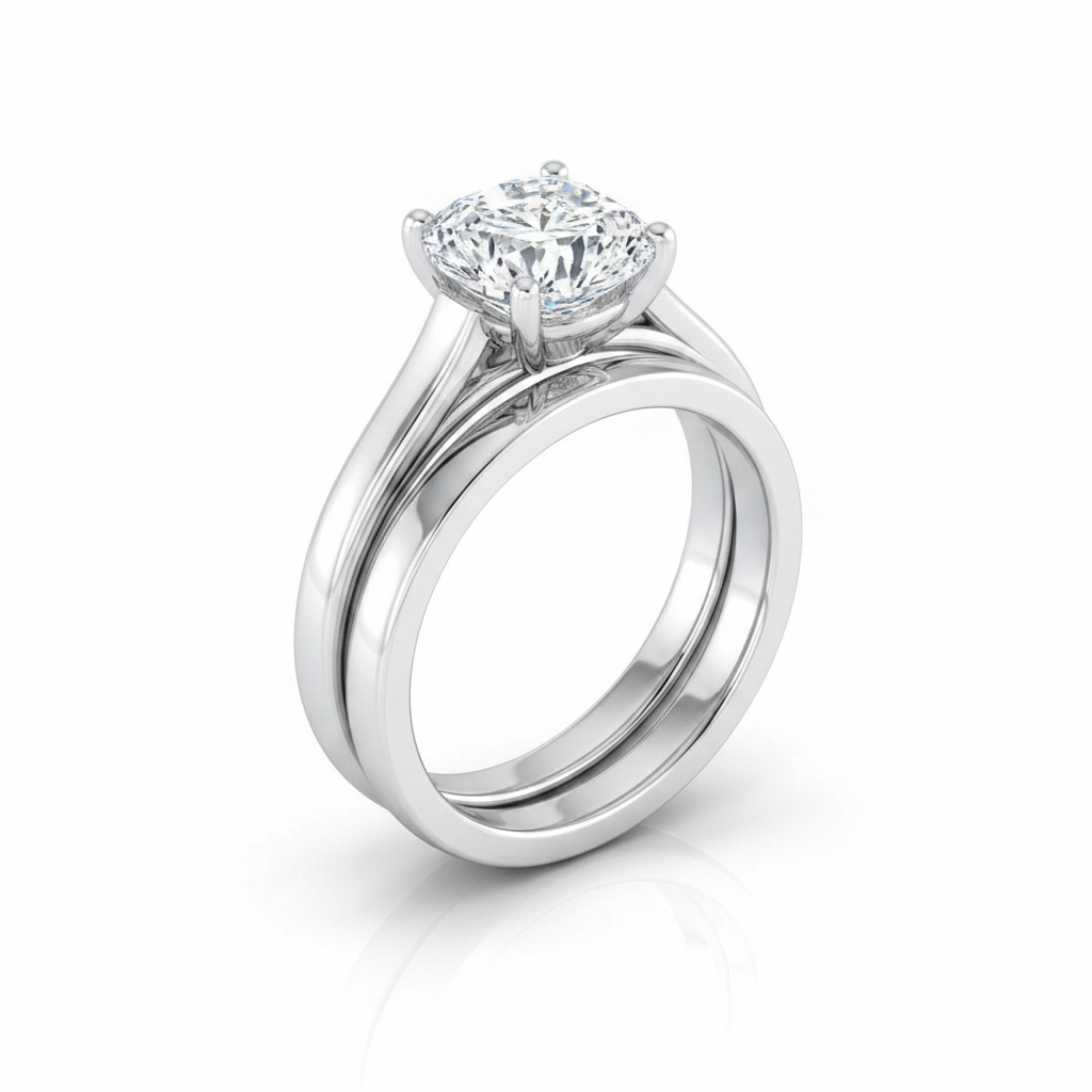 The Juliette Matching Wedding Band, Cushion in Platinum