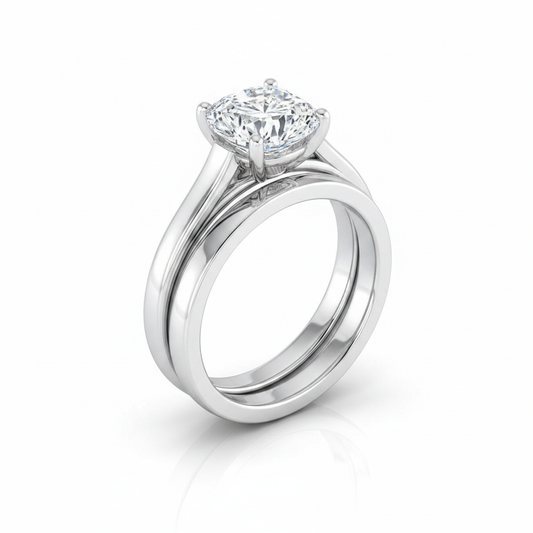 The Juliette Matching Wedding Band, Cushion in Platinum
