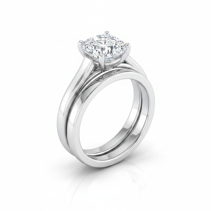 The Juliette Matching Wedding Band, Cushion in Platinum | RockHer