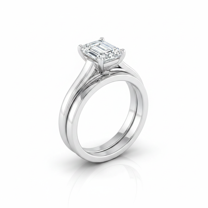 The Juliette Matching Wedding Band, Emerald in Platinum | RockHer