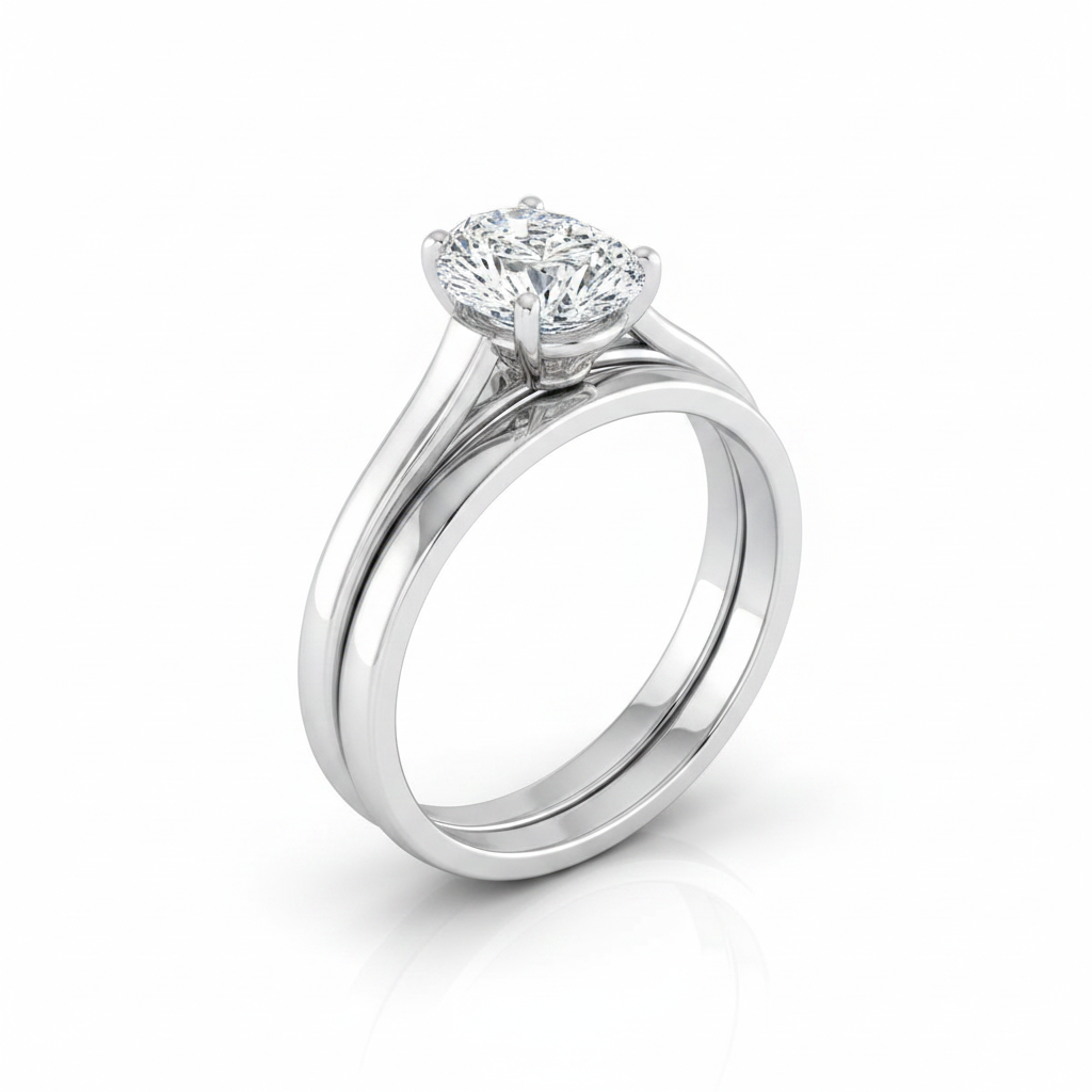 The Juliette Matching Wedding Band, Pear in Platinum