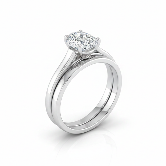 The Juliette Matching Wedding Band, Pear in Platinum