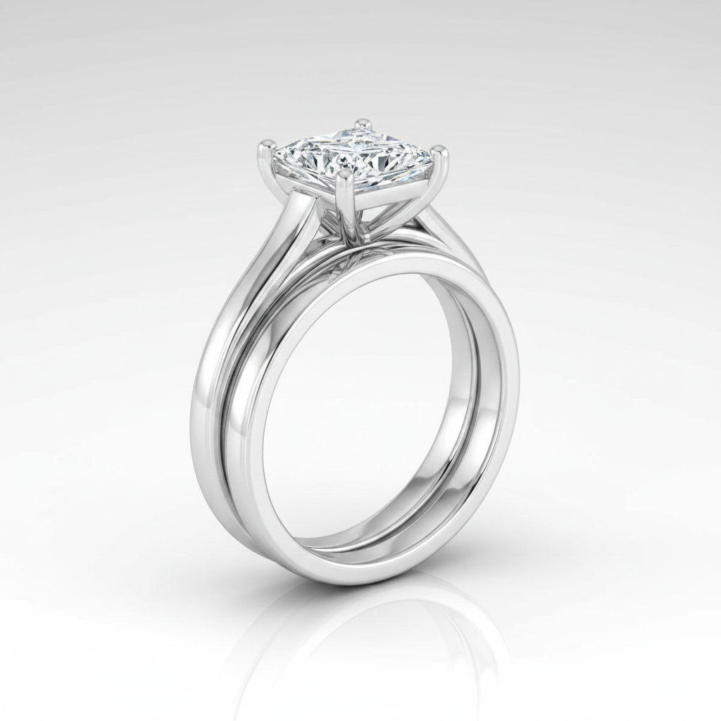 The Juliette Matching Wedding Band, Princess in Platinum