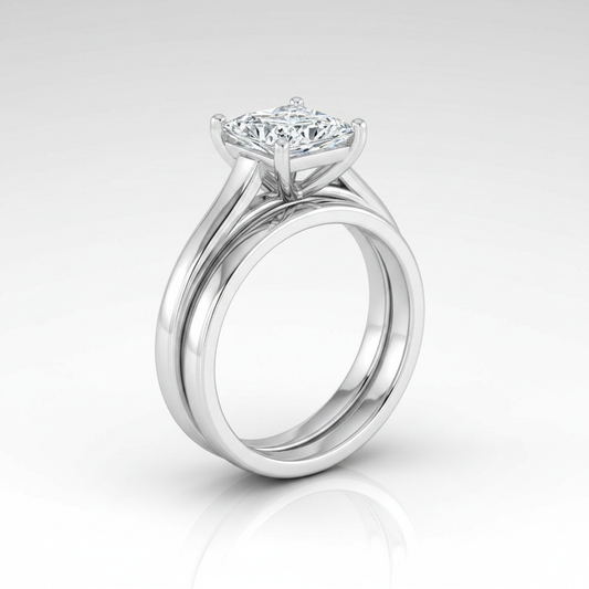 The Juliette Matching Wedding Band, Princess in Platinum