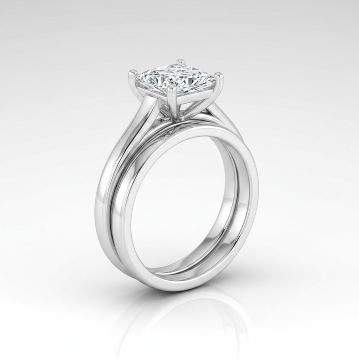 The Juliette Matching Wedding Band, Princess in Platinum | RockHer