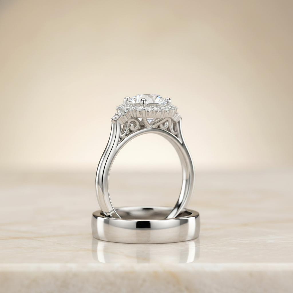 The Kai Matching Wedding Band, Round in 18K White Gold