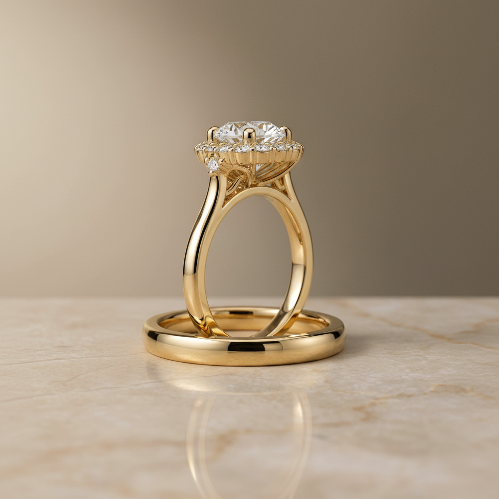The Kai Matching Wedding Band, Round in 18K Yellow Gold