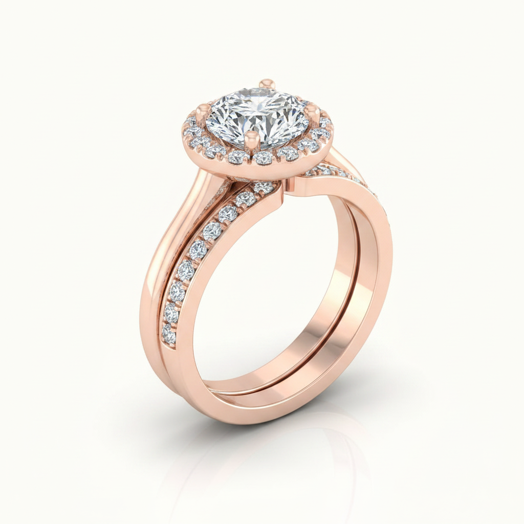 The Kate Matching Wedding Band, Round in 14K Rose Gold