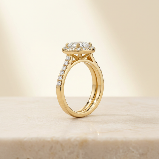 The Kate Matching Wedding Band, Cushion in 18K Yellow Gold