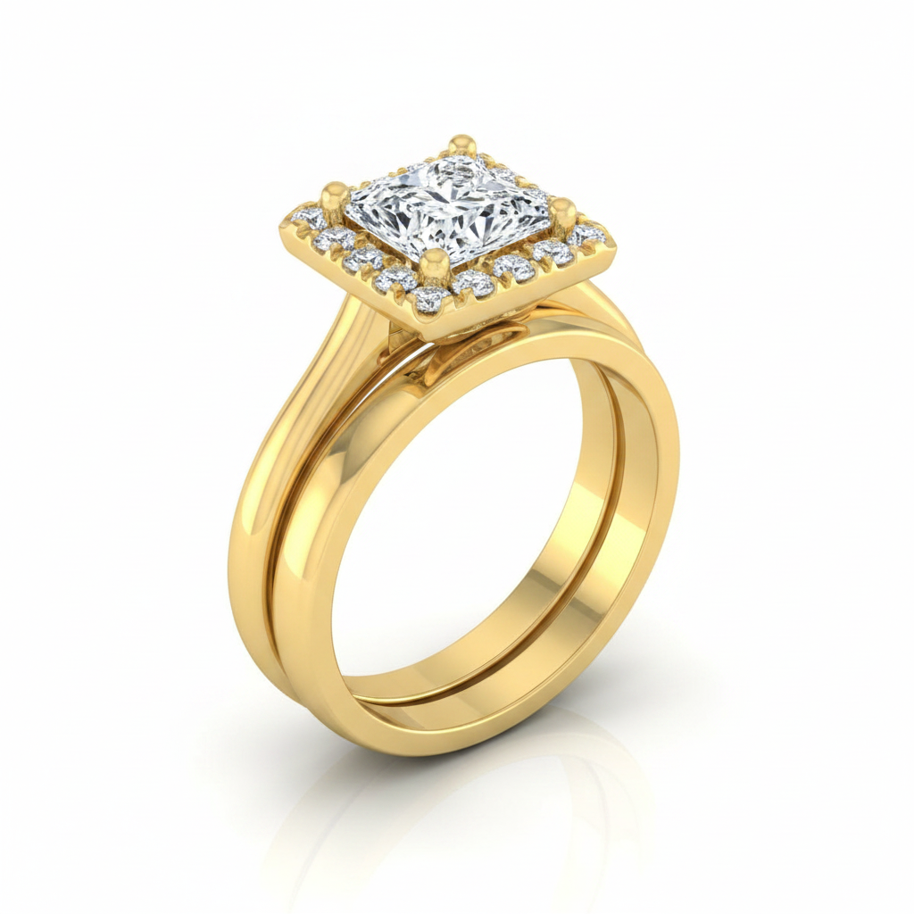 The Kate Matching Wedding Band, Princess in 18K Yellow Gold