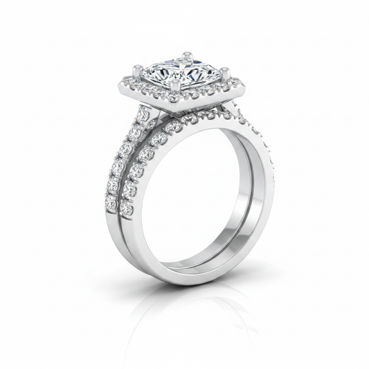 The Kate Matching Wedding Band, Princess in Platinum