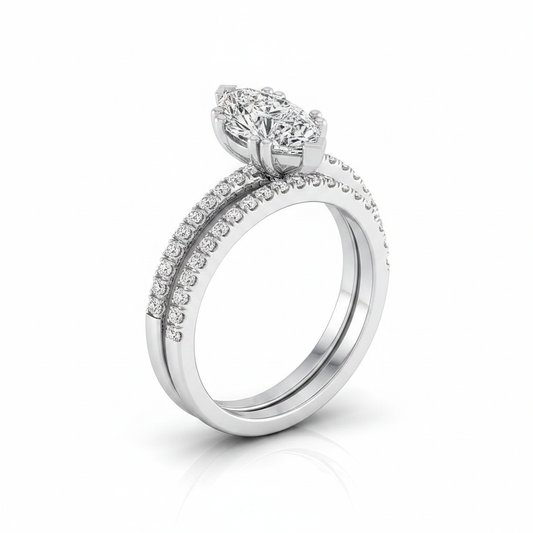 The Kelly Matching Wedding Band, Marquise in 18K White Gold