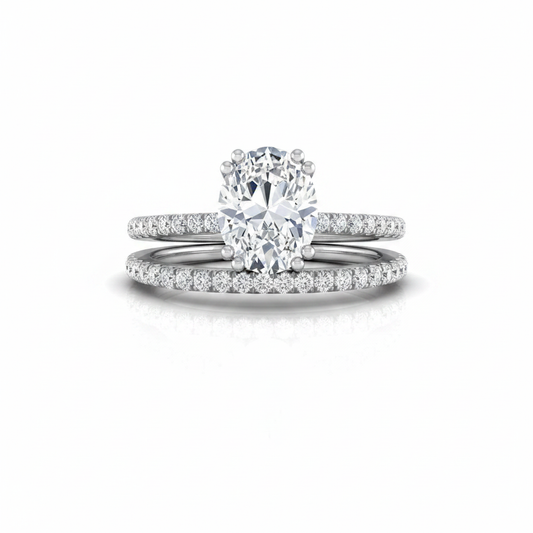 The Kelly Matching Wedding Band, Oval in 18K White Gold
