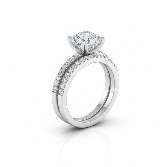The Kelly Matching Wedding Band, Round in 18K White Gold
