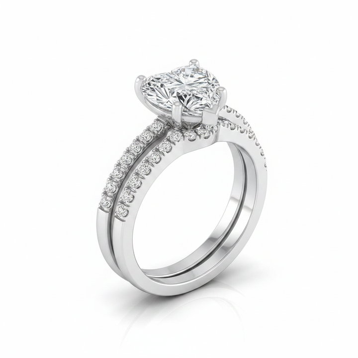The Kelly Matching Wedding Band, Heart in Platinum | RockHer