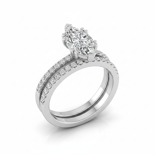 The Kelly Matching Wedding Band, Marquise in Platinum