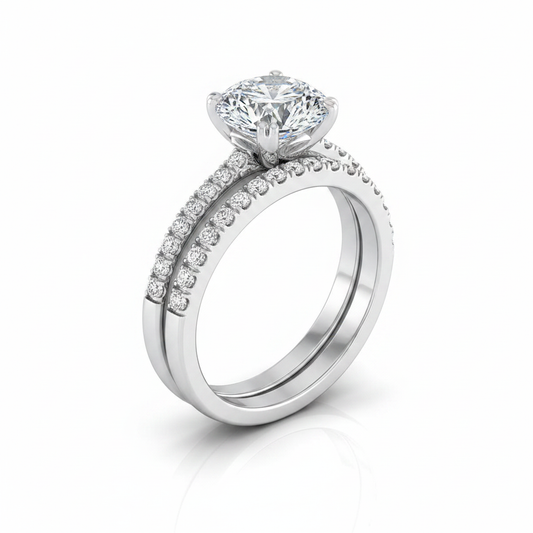 The Kelly Matching Wedding Band, Round in Platinum