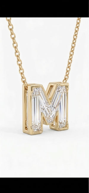 Natural Diamond Letter Pendant Necklace, photo 4 | RockHer