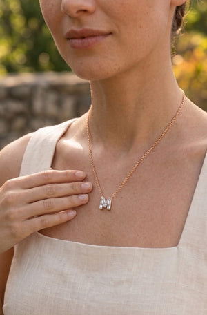 Diamond Letter Pendant Necklace, in 14K Yellow Gold | RockHer