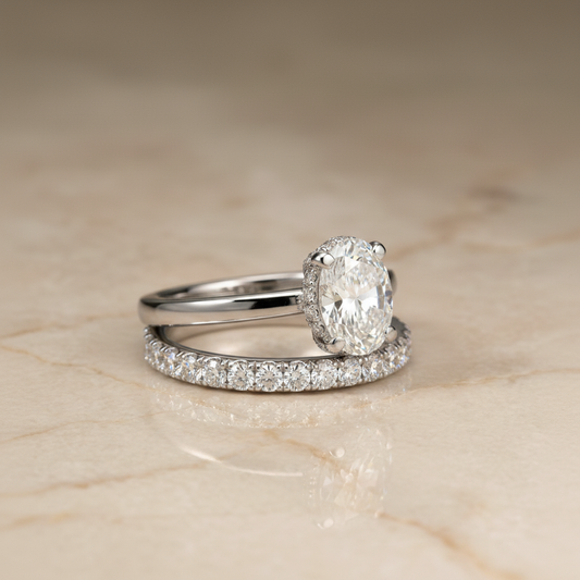 The Lana Matching Wedding Band, Oval in 18K White Gold