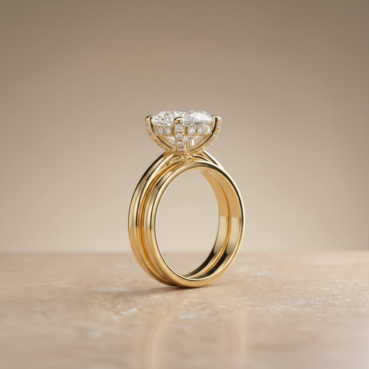 The Lana Matching Wedding Band, Oval in 18K Yellow Gold