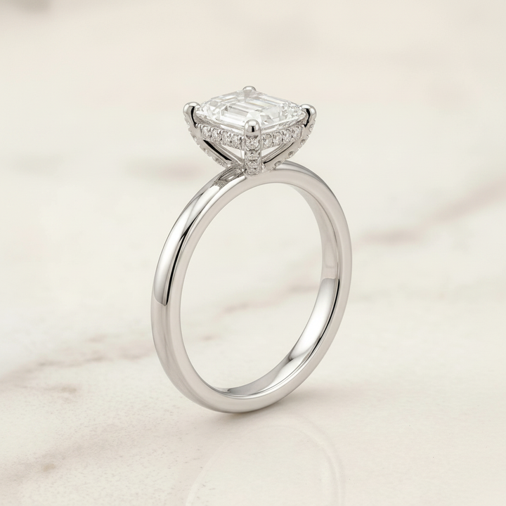 The Lana Matching Wedding Band, Emerald in Platinum | RockHer