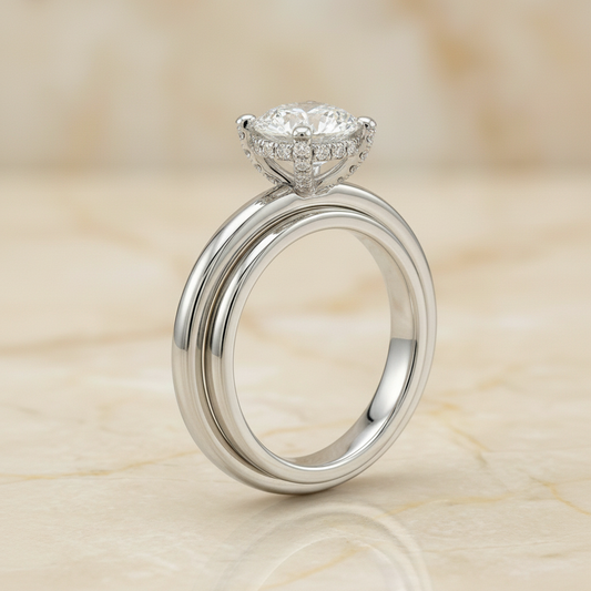 The Lana Matching Wedding Band, Round in Platinum
