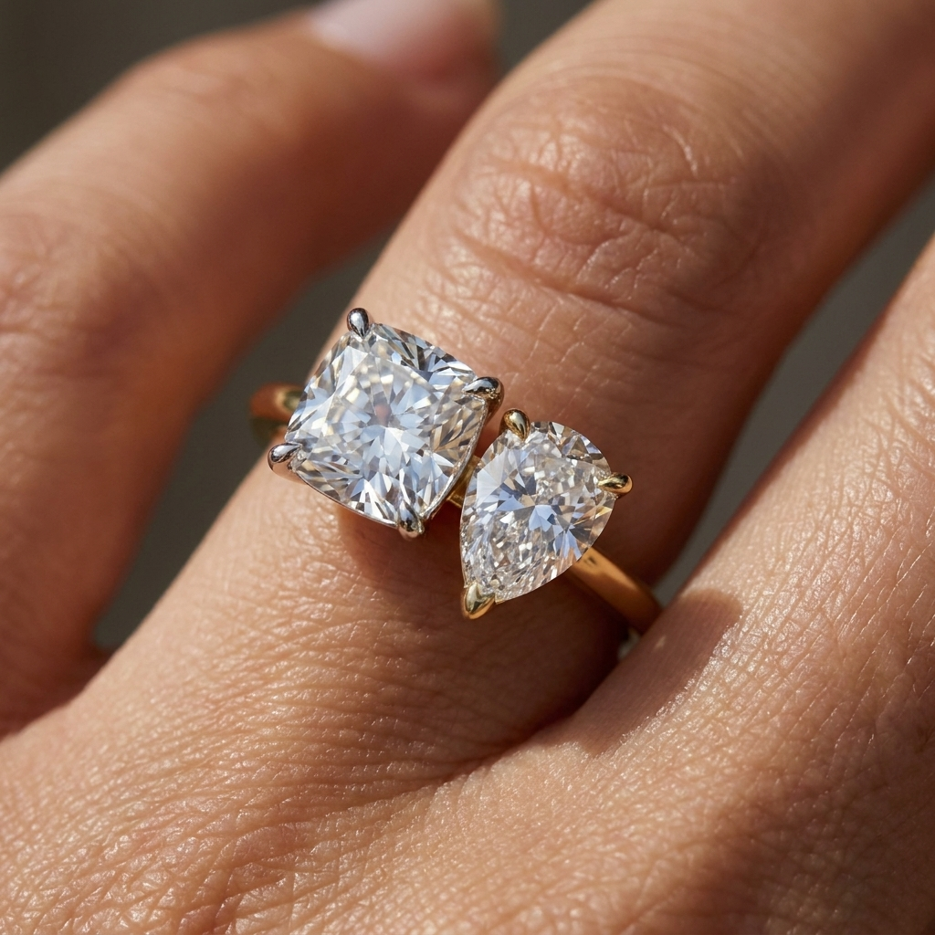 The Lauryn setting for cushion diamonds, made to order in 18K White Gold | RockHer
