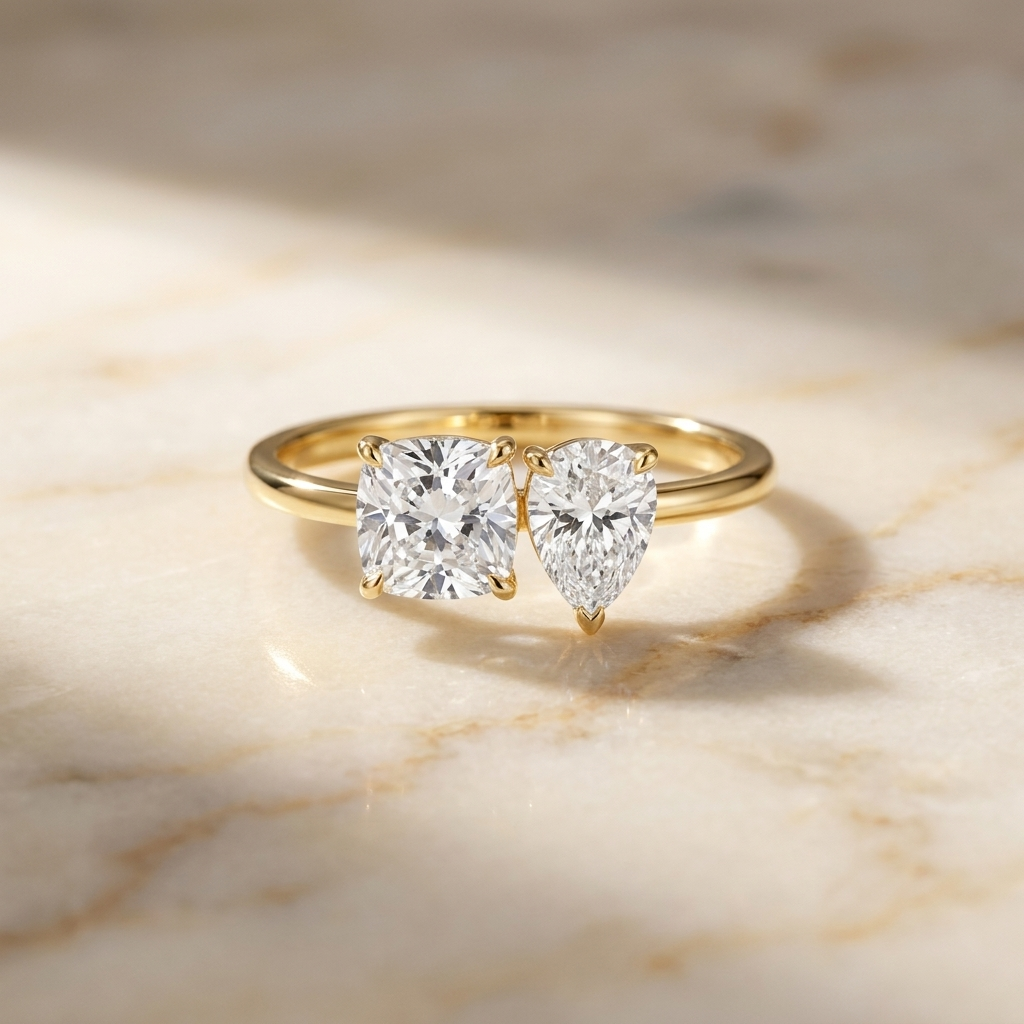 The Lauryn cushion engagement ring setting in 14K Rose Gold | RockHer