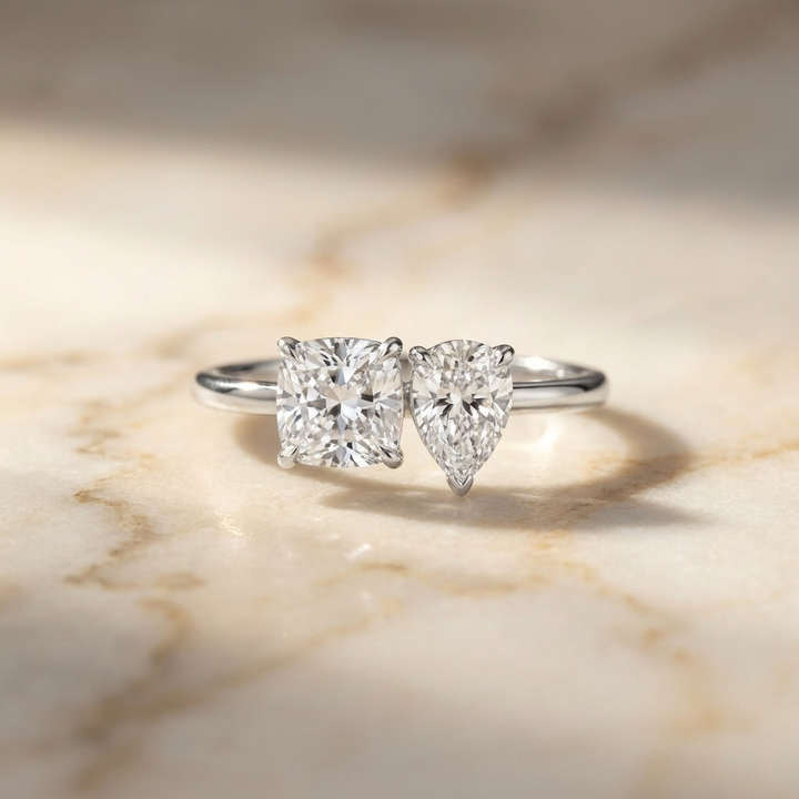 The Lauryn cushion engagement ring setting in Platinum | RockHer