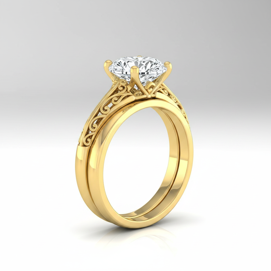 The Layla Matching Wedding Band, Oval in 18K Yellow Gold
