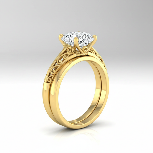 The Layla Matching Wedding Band, Oval in 18K Yellow Gold