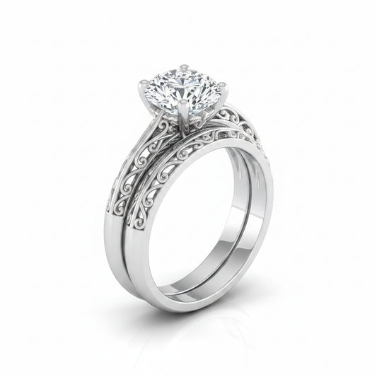 The Layla Matching Wedding Band, Oval in Platinum